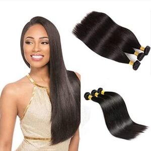 3 Bundles Brazilian Hair Extensions 100% Human Virgin Remy Straight 8" 10" & 12"